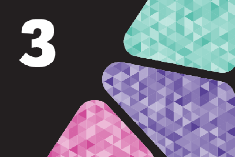 the number three with an illustrative graphic alongside